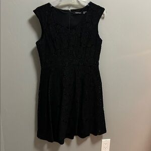 Ellen Tracy, Black sleeveless lace overlay dress size 10